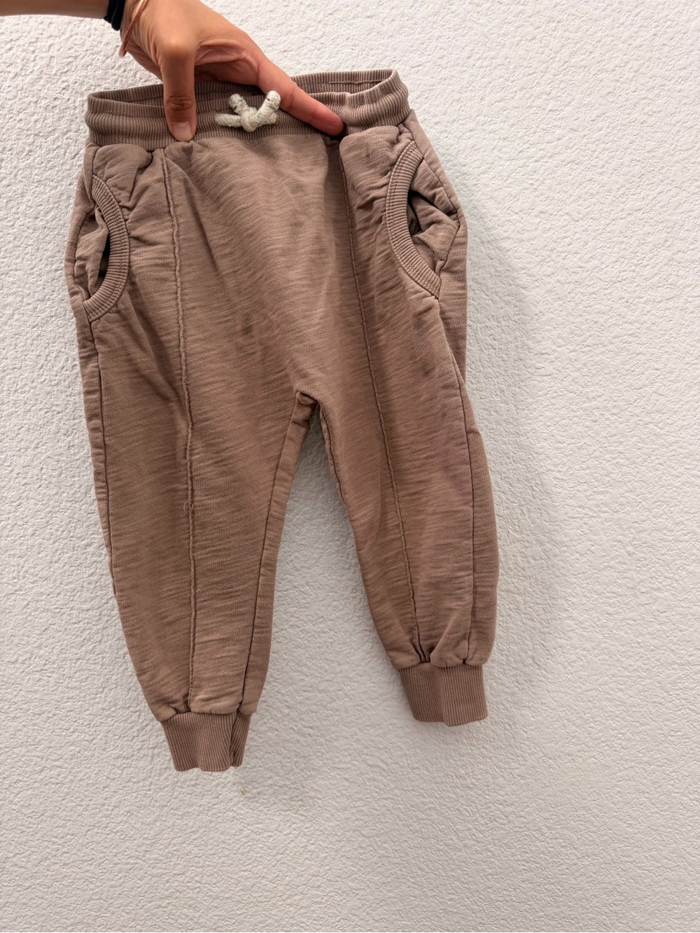 Zara Kids Taupe Jogger Pants with Drawstring